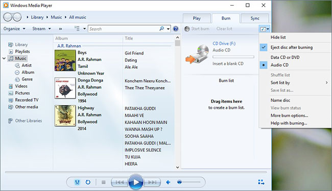 how to burn videos to dvd on windows media player