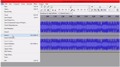 convert m4a to wav audacity