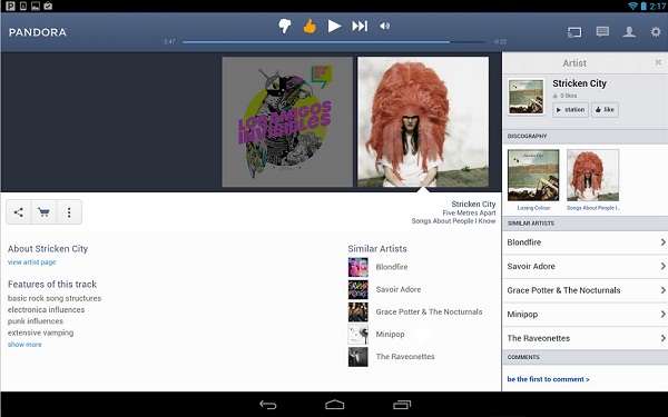 pandora app for android