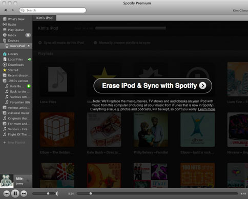 can i download music from spotify to my ipod
