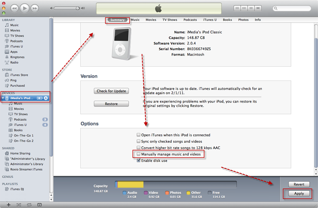 use ipod with multiple itunes