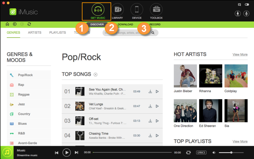 how to download music in iMusic