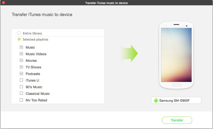 itunes to android transfer for mac